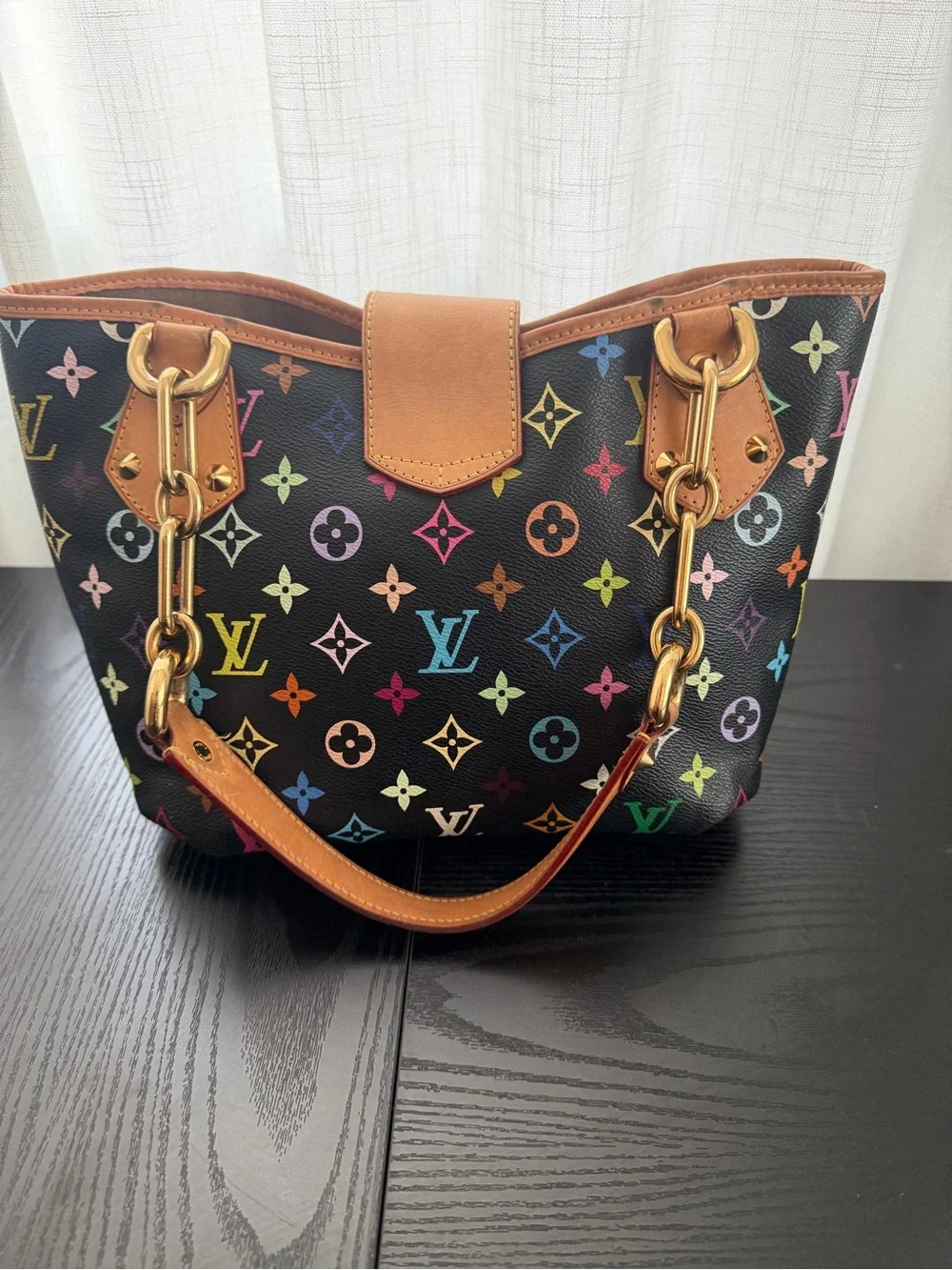 Louis Vuitton Black Monogram Multicolore Annie MM Tote Bag